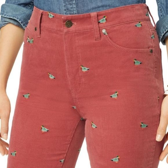 ❤️Sold Talbots Stretch Corduroy Straight Leg Pant Mallard Embroidered Size 18 - Picture 3 of 15